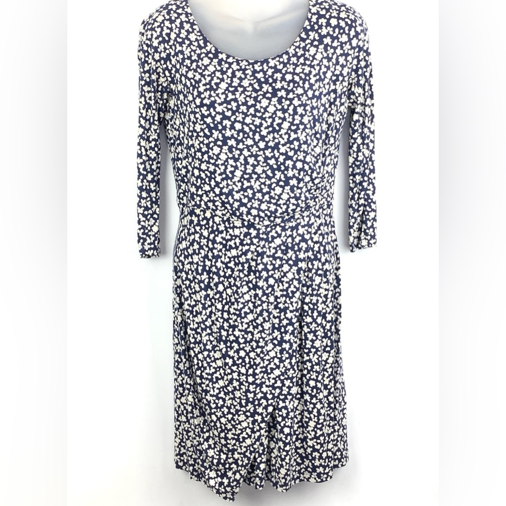 Weekend Max Mara Drapery Dress Floral Print 3/4 Sleeve Size S